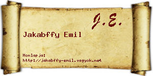 Jakabffy Emil névjegykártya