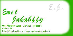 emil jakabffy business card